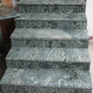 green granite stair step